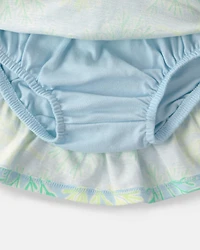 Baby Girl 2-Piece Tank Top & Reef Skirt Set - Blue/Green
