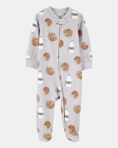 Baby Milk & Cookies 2-Way Zip Cotton Sleeper