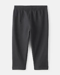 Baby Girl Pull-On Stretch Cozy Leggings - Black