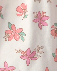 Toddler Girl 2-Piece Floral Top & Short Set - Cream/Tan