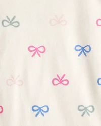 Baby Girl 4-Pack Bow Print Long-Sleeve Multipack Bodysuits - Blue/Pink/White