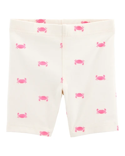 Toddler Girl Crab Print Bike Shorts