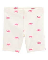 Toddler Girl Crab Print Bike Shorts