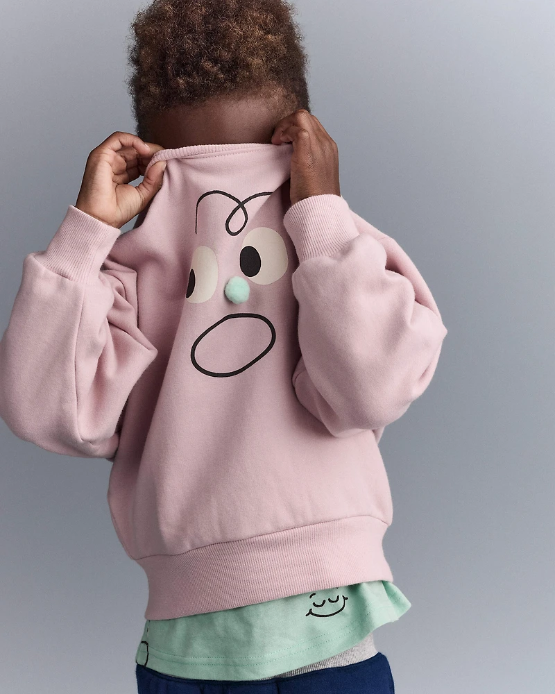 Toddler Emotions Wide-Arm Sweatshirt - Rose