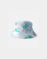 Baby Boy Tropical Print/Green Reversible Swim Hat