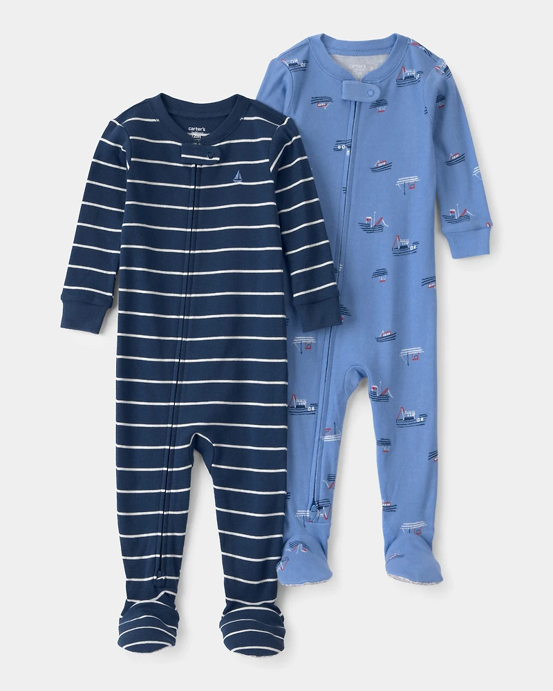 Toddler Boy 2-Pack Boat Snug Fit 1-Piece Pyjama - Blue