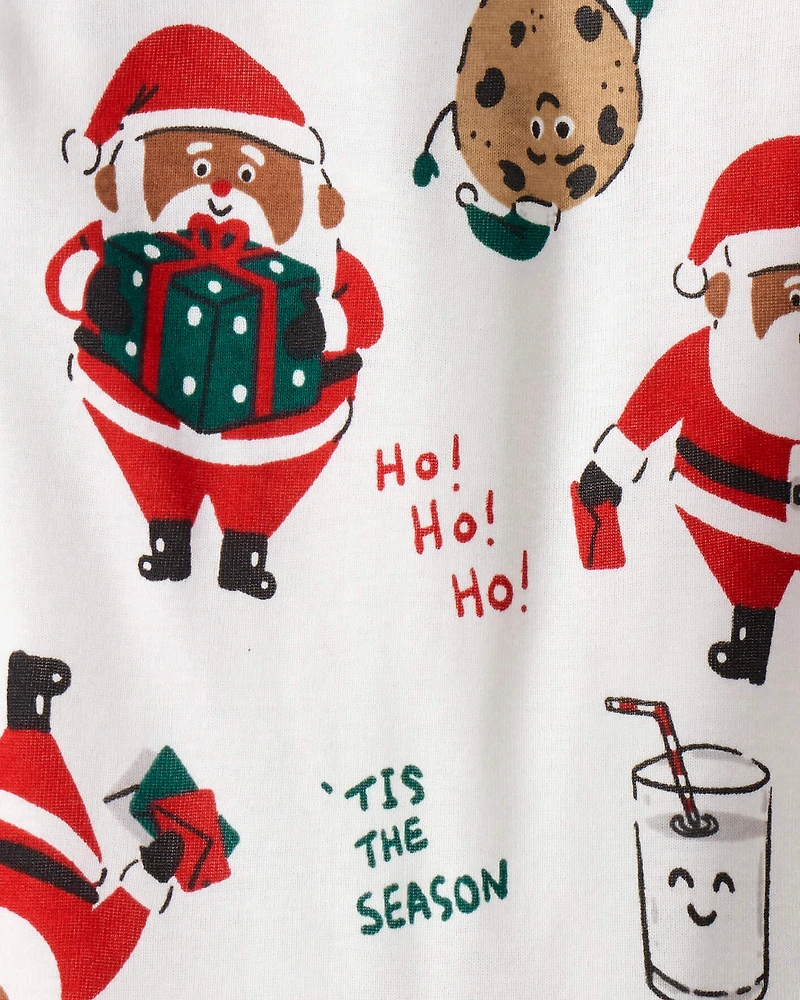 Baby Brown Santa Milk & Cookies 100% Cotton Long-Sleeve Snug Fit 2-Piece Pyjamas - White