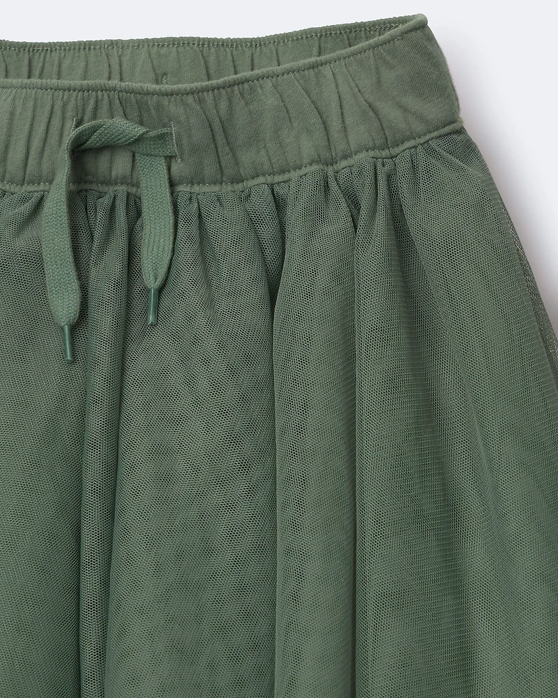 Toddler Girl Avenue Twirl™ Mini Skirt with Tulle - Olive