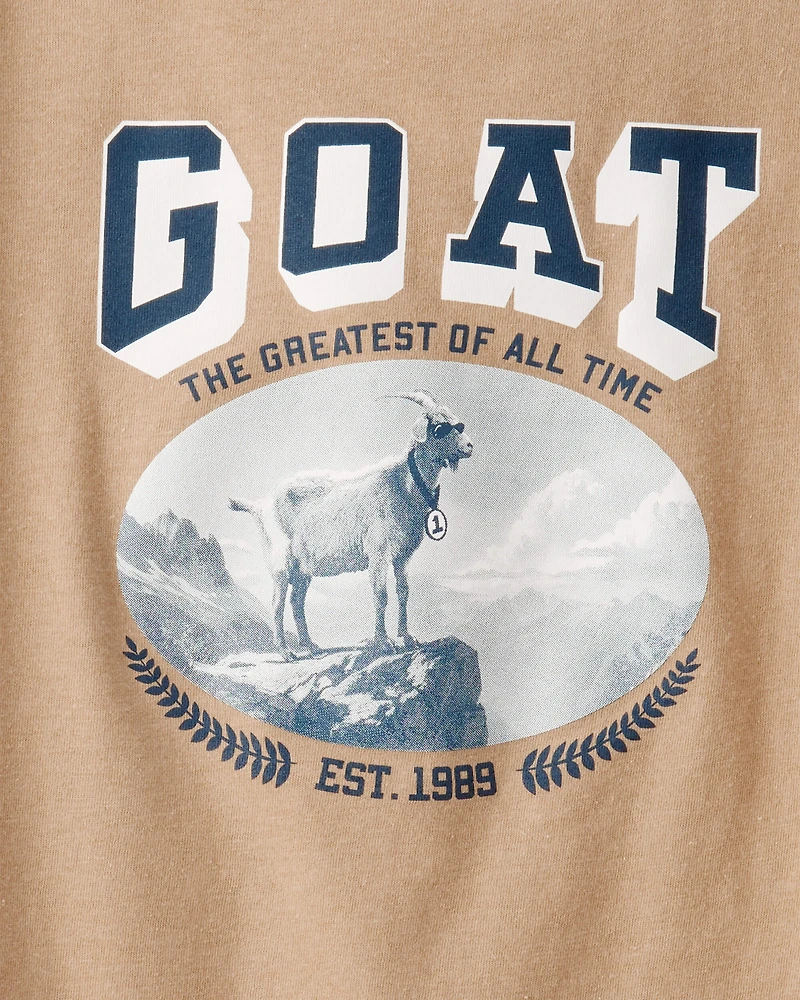 Boys GOAT Long-Sleeve Graphic Tee - Taupe