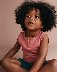 Toddler Boy Henley Tank - Burgundy