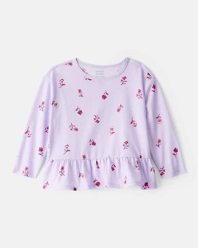 Toddler Girl Floral Long-Sleeve Top - Purple