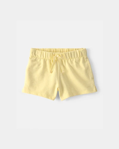Toddler Girl French Terry  Shorts - Yellow