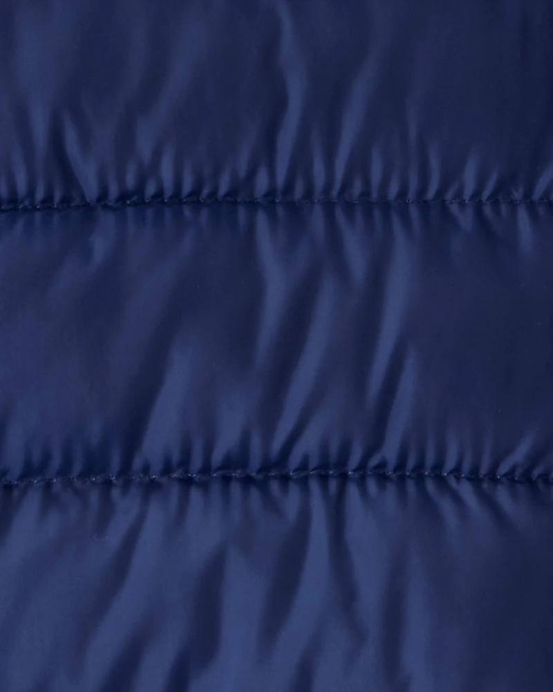 Baby Hooded Puffer Jacket - Navy Blue