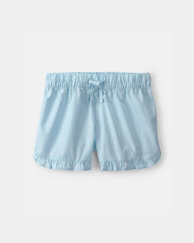 Girls Ruffle-Trim Shorts - Blue