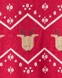 Boys Red Holiday Reindeer Sweater