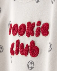 Baby 'Rookie Club' French Terry Jumpsuit - Cream