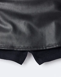 Toddler Girl Reagan Skort Faux Leather - Black