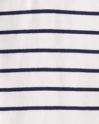 Baby Boy 2-Piece Striped Hooded Long-Sleeve Bodysuit Pant Set - White/Navy