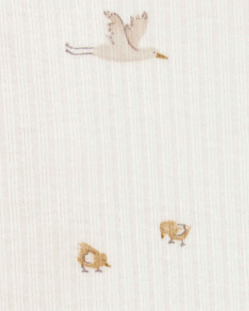 Baby 2-Piece Bird Print Long-Sleeve Tee & Pant Set