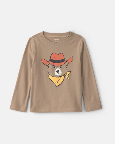 Toddler Boy Bear Long-Sleeve Graphic Tee - Brown