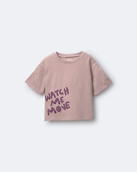 Toddler 'Watch Me Move' Rolled Cuff Tee - Mauve