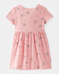 Toddler Girl Dog Print Dress