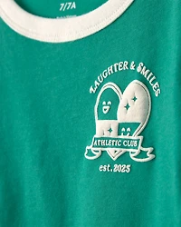 Girls 'Athletic Club' Active Top - Green