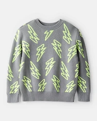 Boys Lightning Sweater - Grey
