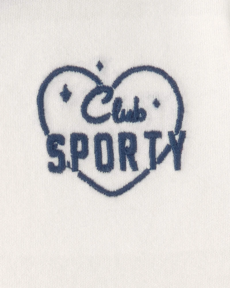 Baby Girl 'Club Sporty' Top - Ivory