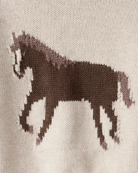Baby Organic Cotton Horse Sweater Knit Pullover