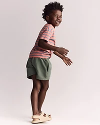 Toddler Boy Relaxed Tee Stripes - Orange/Blue