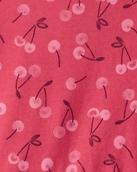 Girls Cherry Long-Sleeve Dress - Pink