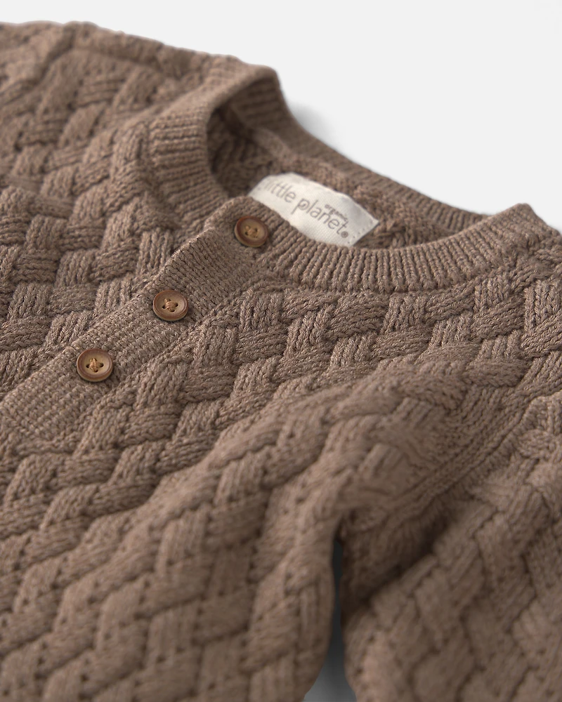 Baby Organic Cotton Sweater Knit Jumpsuit