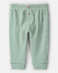 Baby St. Patrick's Day 2-Piece Striped Long-Sleeve Bodysuit & Pant Set - Green/White
