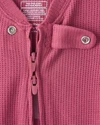 Baby Girl PurelySoft Long-Sleeve 2-Way Zip 1-Piece pyjamas - Pink