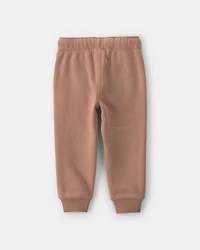 Toddler Boy Fleece Joggers - Brown