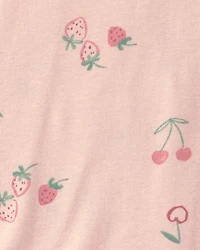 Baby Girl 3-Piece Strawberry Bodysuit & Pant Set - Pink