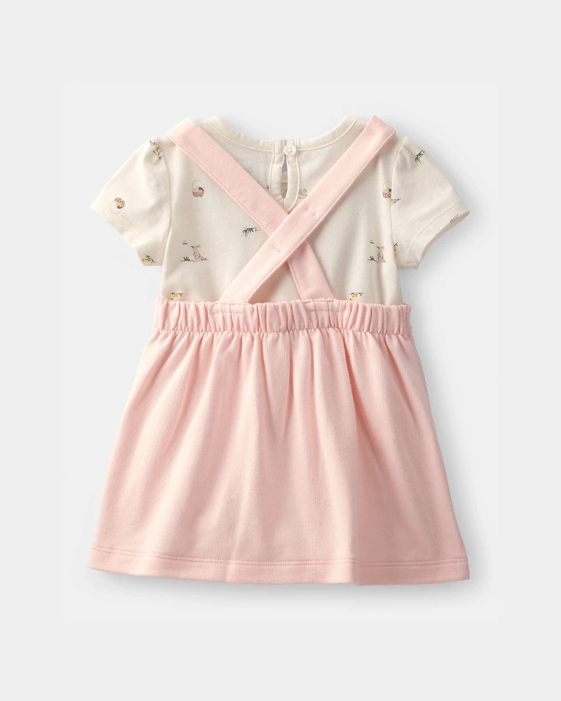 Baby Girl 2-Piece Easter Bunny Jumper Set - Pink/Ivory