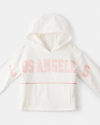 Girls Los Angeles Cotton Long-Sleeve Hoodie - Cream