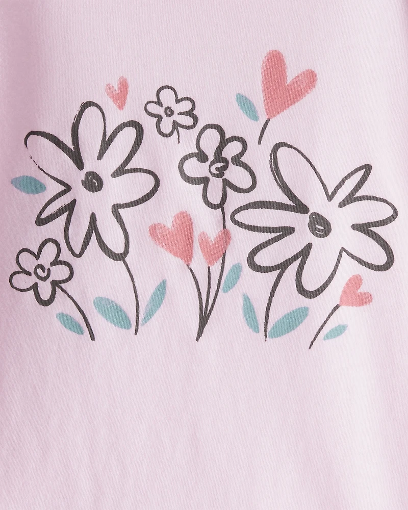 Toddler Girl Flower Bloom Long-Sleeve Graphic Tee - Pink