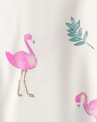 Baby Girl Flamingo PurelySoft 2-Way Zip Sleeper - Ivory