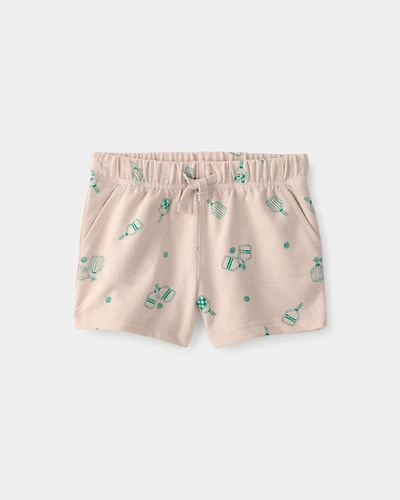 Baby Boy Pickleball French Terry Shorts - Brown
