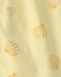 Toddler Girl 2-Piece Shell Top & Short Set - Yellow/White