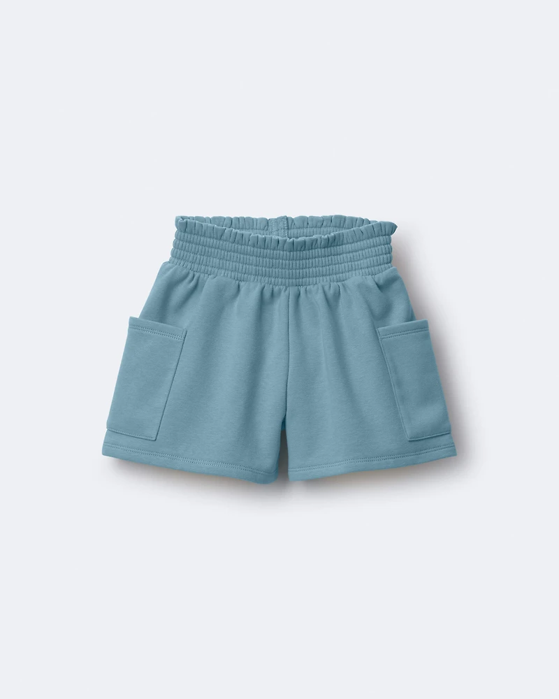 Toddler Girl Swing Short with Pockets - Pale Blue