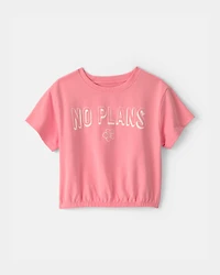 Girls 'No Plans' French Terry Top - Pink