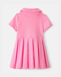 Baby Girl Pleated Tennis Dress - Pink
