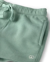 Toddler Boy Recycled Shorts Made with Organic Cotton Palm Green