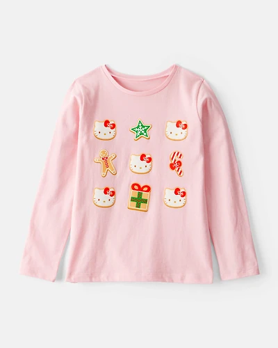 Girls Christmas Hello Kitty® Long-Sleeve Graphic Tee - Pink