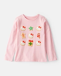 Girls Christmas Hello Kitty® Long-Sleeve Graphic Tee - Pink