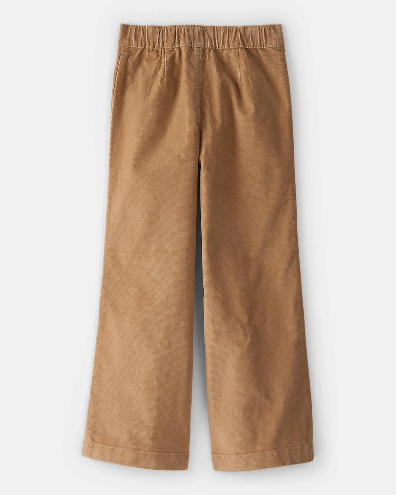 Girls Corduroy Wide-Leg Pants - Brown